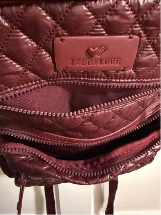 HEARTLOVE by Charo Burgundy Quilted Backpack w/Coin Pouch & Adjustable Straps main image 4